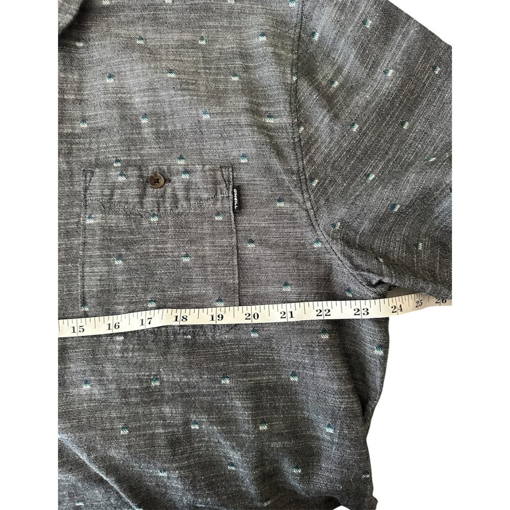 O’Neill Mens XXL Modern Fit Gray Short Sleeve Button Front Shirt Geometric Print - Picture 3 of 7